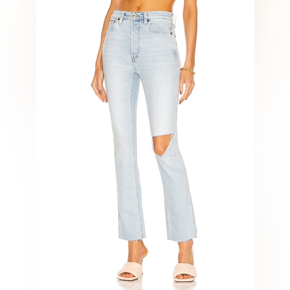NWT Re/Done 70s Stove Pipe Icy Blue Jeans